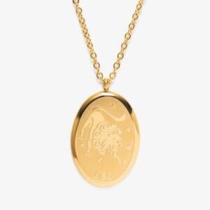 Leo Zodiac Pendant Necklace 18K Gold Plated Stainless Steel AstrologGift For Her